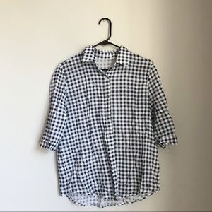Blue plaid shirt